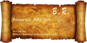 Besenyi Réka névjegykártya